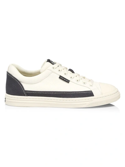 Shop Tory Burch Canvas Court Sneakers In Natural