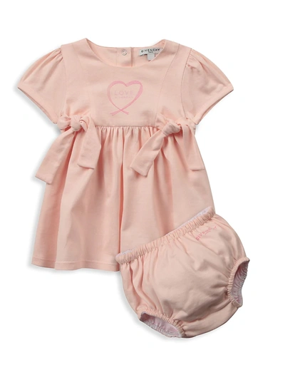 Shop Givenchy Baby Girl's 2-piece Love A-line Dress & Bloomers Set In Light Pink