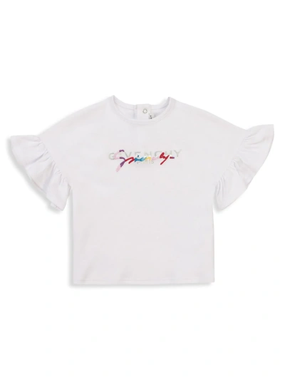 Shop Givenchy Baby Girl's & Little Girl's Multicolor Embroidered Logo T-shirt In White