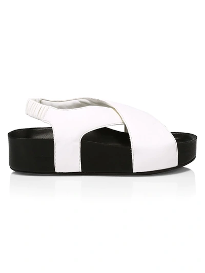 Shop Simon Miller Dip Vegan Leather Platform Slingback Sandals In White