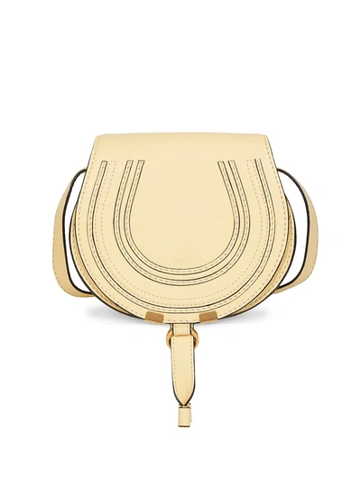 Shop Chloé Women's Small Marcie Leather Saddle Bag In Softy Yellow