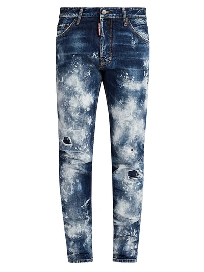 Shop Dsquared2 Paint Job Cool Guy Acid Wash Distressed Jeans In Blue