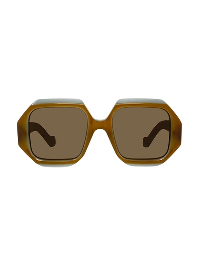 Shop Loewe Women's 54mm Hexagon Sunglasses In Brown