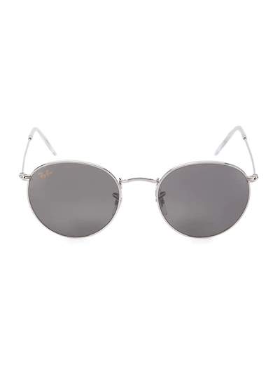 Shop Ray Ban Women's Rb3447 53mm Round Sunglasses In Dark Grey