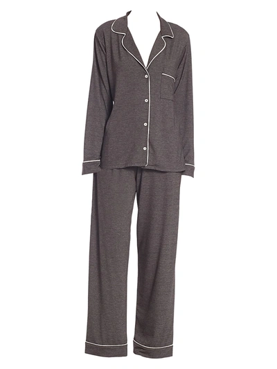 Shop Eberjey Women's Gisele Long Pajama Set In Charcoal Heather