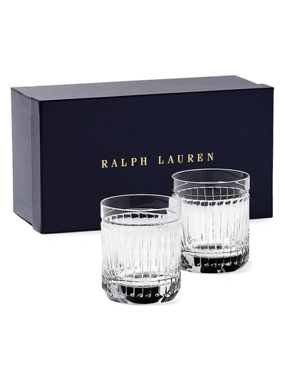 Shop Ralph Lauren Stirling 2-piece Double Old-fashioned Glass Set In White