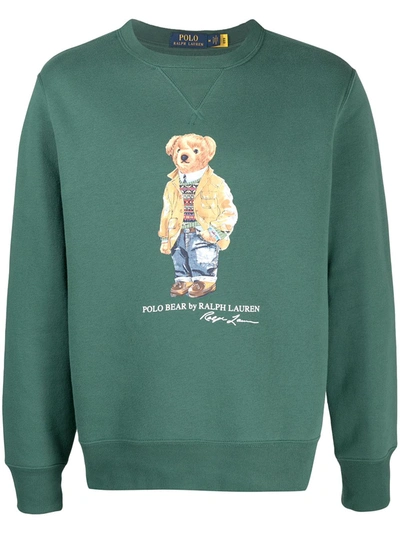 Green polo hoodie with hot sale bear