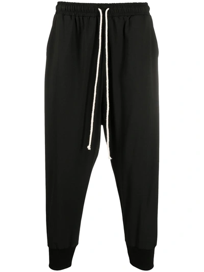 Shop Alchemy Cropped Elasticated-cuff Trousers In Black