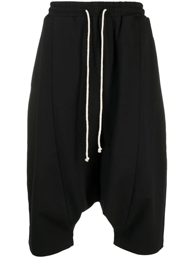 Shop Alchemy Cropped Drop-crotch Stretch-cotton Trousers In Black