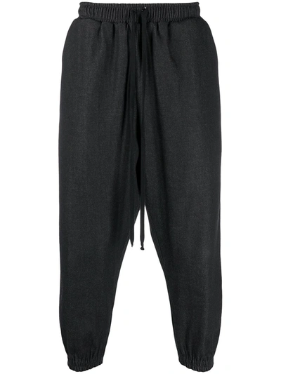 Shop Alchemy Tapered-leg Cotton Track Pants In Black
