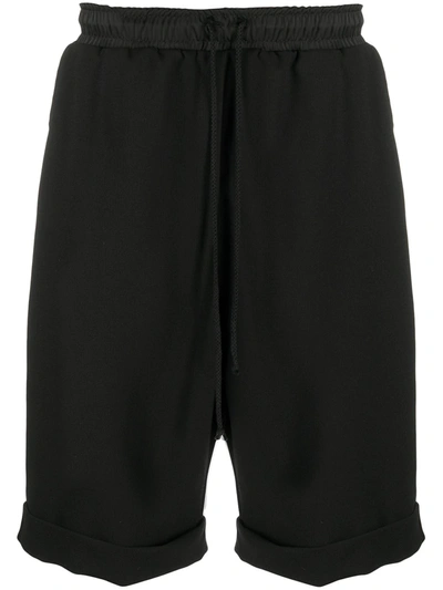 Shop Alchemy Drop-crotch Cotton-blend Shorts In Black