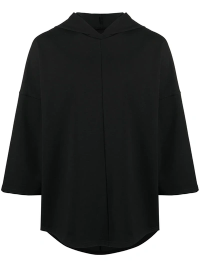 Shop Alchemy Three-quarter Sleeve Oversized Hoodie In Black