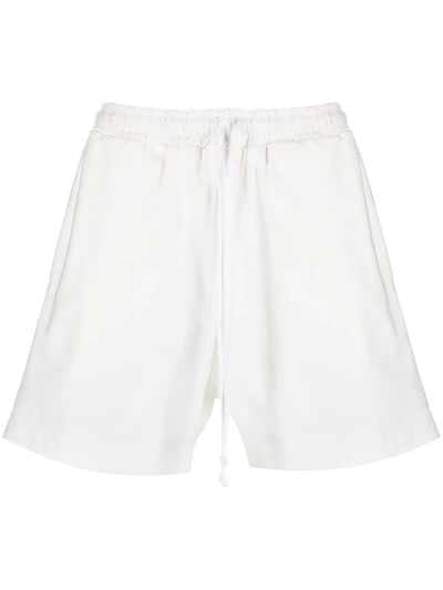 Shop Alchemy Drawstring Stretch-cotton Shorts In White