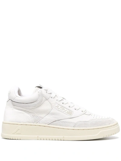 Shop Autry Panelled Sneakers In White