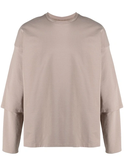 Shop Alchemy Layered Sleeve Sweatshirt In Neutrals