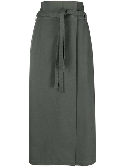 Shop Federica Tosi Tie-waist Wrap Skirt In Green