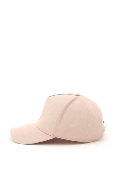 Shop Moncler Baseball Cap With Logo Embroidery In Pink