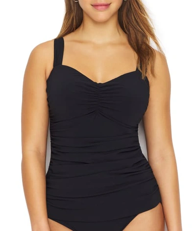 Shop Profile By Gottex Tutti Frutti Underwire Tankini Top D-g Cups In Black