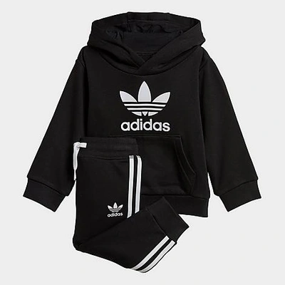 Shop Adidas Originals Adidas Kids' Toddler Originals Trefoil Pullover Hoodie And Jogger Pants Set In Black/white
