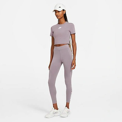 Shop Nike Women's Sportswear Air Leggings In Purple Smoke/white