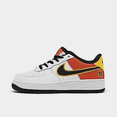Shop Nike Big Kids' X Roswell Rayguns Air Force 1 Lv8 1 Casual Shoes In White/black/orange Flash/amarillo