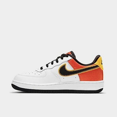 Shop Nike Little Kids' X Roswell Rayguns Air Force 1 Lv8 1 Casual Shoes In White/black/orange Flash/amarillo