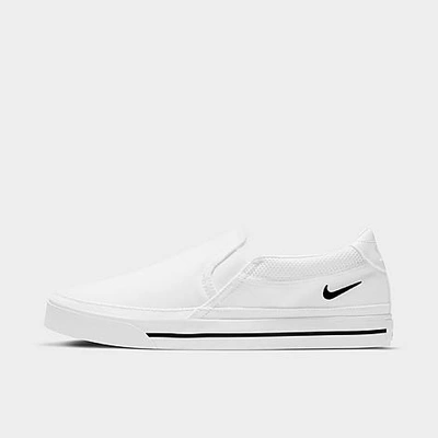Shop Nike Women's Court Legacy Slip-on Casual Shoes In White/black