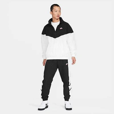 Shop Nike Men's Sportswear Heritage Windrunner Woven Pants In Black/white