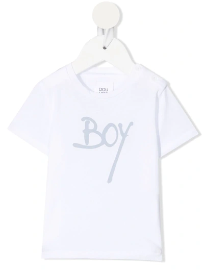 Douuod Slogan-print Cotton T-shirt In White