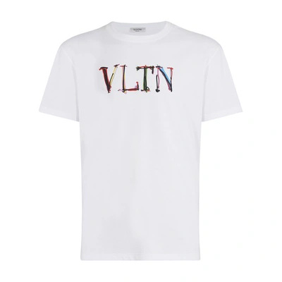 Shop Valentino Vltn T-shirt In Bianco St Vltn Graph