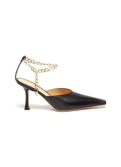 Shop A.w.a.k.e. Lucrezia' Chain Anklet Leather Pumps In Black