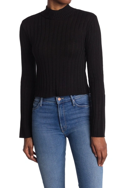 Shop Abound Cropped Mock Neck Sweater In Black
