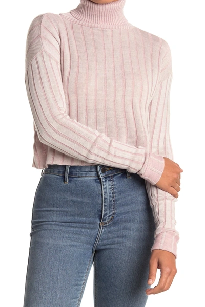 Shop Abound Ribbed Turtleneck Sweater In Pink Salmon