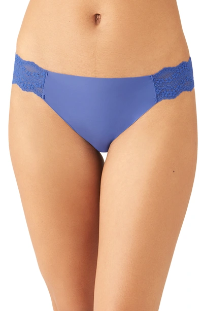 Shop B.tempt'd By Wacoal B.bare Scalloped Lace Thong In Amparo Blue