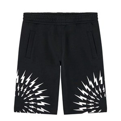 Shop Neil Barrett Black Lightning Shorts In Blue