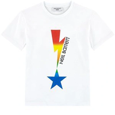 Shop Neil Barrett Black Rainbow Thunderbolt T-shirt In Blue