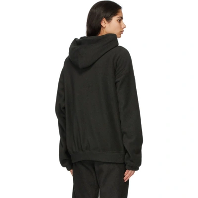 Shop Essentials Black Polar Fleece Hoodie In Stretch Lim