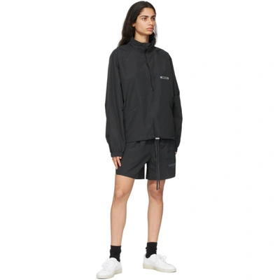 Shop Essentials Black Volley Shorts In Stretch Limo