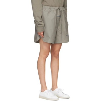 Shop Essentials Taupe Volley Shorts In Umber