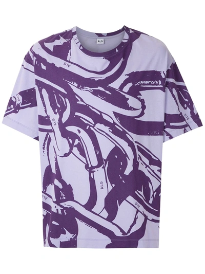Shop Àlg Oversized Printed T-shirt In Purple