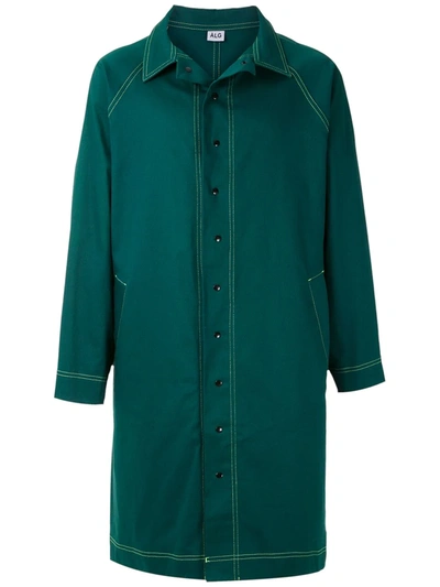 Shop Àlg Tailored Overcoat In Green