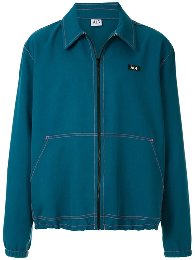 Shop Àlg Tag Detail Oxford Jacket In Blue