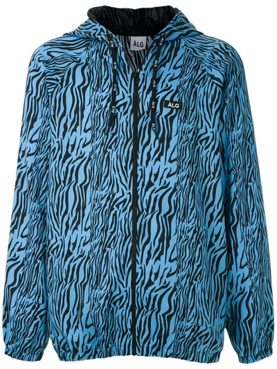 Shop Àlg Zebra Oxford Jacket In Blue