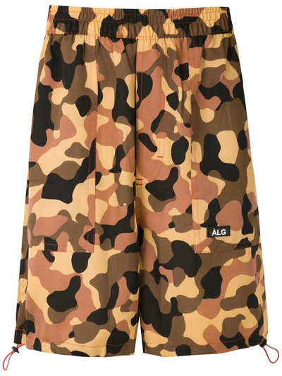Shop Àlg Camouflage Oxford Shorts In Black