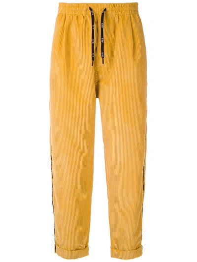 Shop Àlg Corduroy Cropped Trousers In Yellow