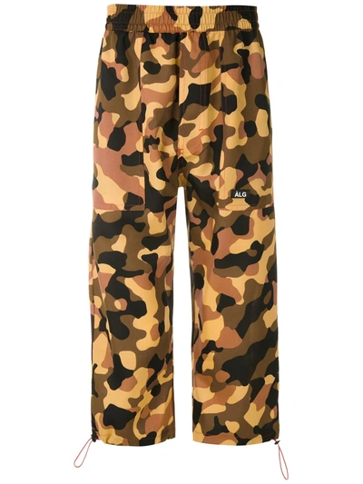 Shop Àlg Camouflage Oxford Cropped Trousers In Black