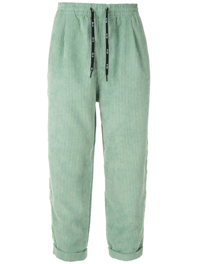 Shop Àlg Corduroy Cropped Trousers In Green