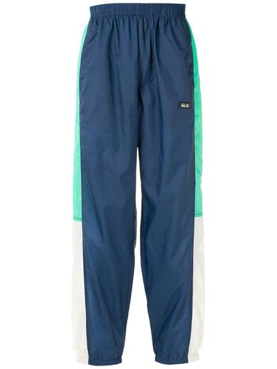 Shop Àlg Nylon Color Blocked Track Pants In Blue