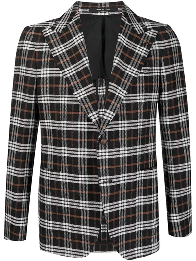 Shop Tagliatore Check Single-breasted Blazer In Black