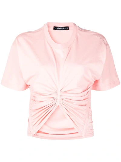 Shop Y/project Ruched Detail T-shirt In Pink